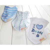 Mom's Care 嬰兒三角口水巾 -  I Love Daddy  (3件套裝)